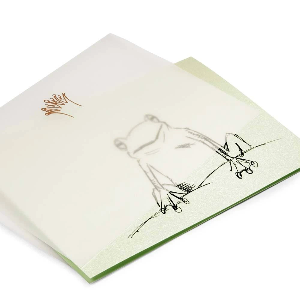 Grußkarte Froschkönig Schwarz Krone Gold