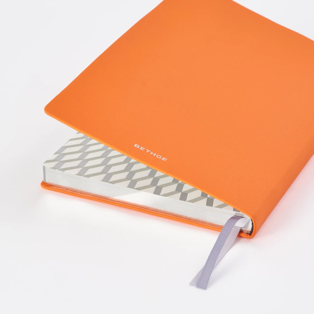 Notizbuch A5 Blanko Leder Orange
