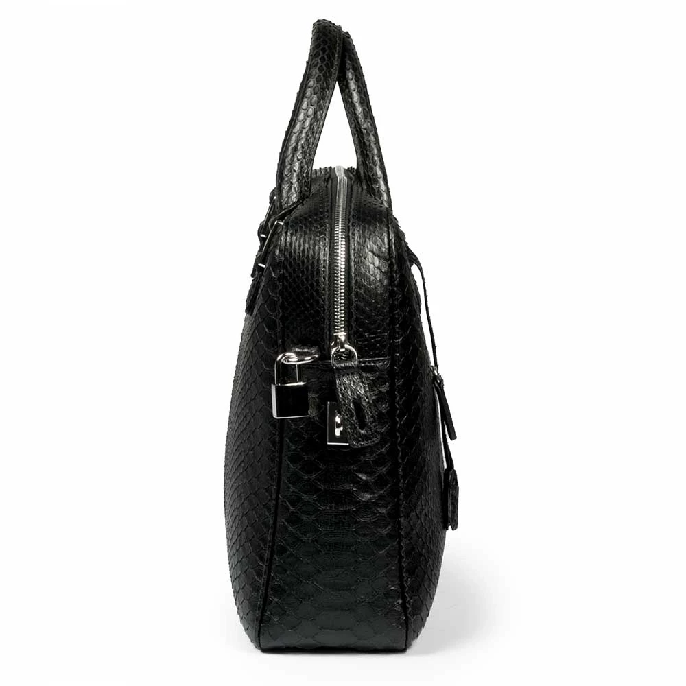 Aktentasche Python Leder Schwarz