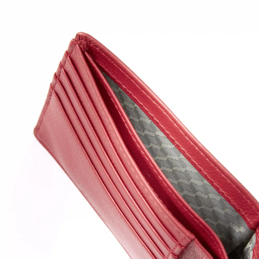 Portemonnaie Breit mit Münzfach Leder Rot