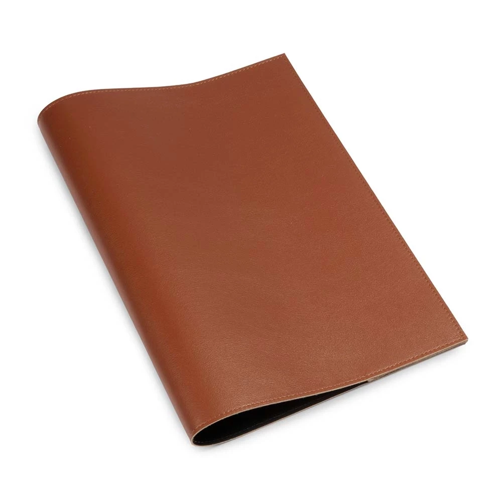 Buchhülle für DIN A4 Bücher Glattleder Brandy