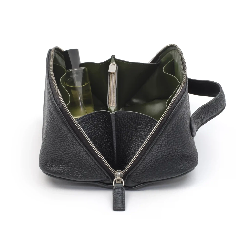 Kosmetiktasche Adri Leder Schwarz
