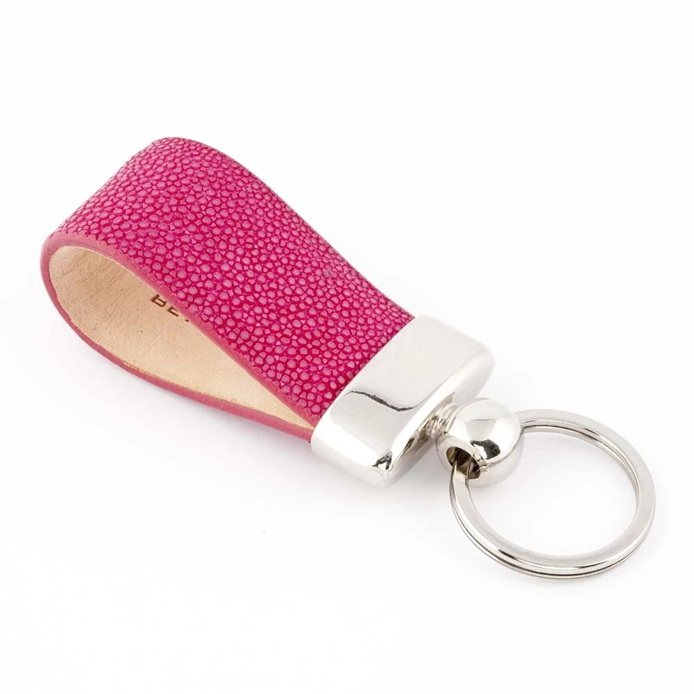 Schlüsselanhänger Rochen Leder Pink