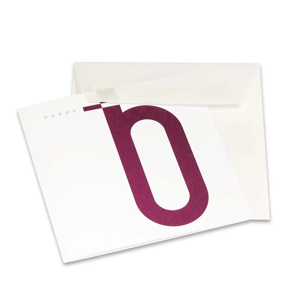 Geburtstagskarte Letter – Happy Birthday Lila/Silber