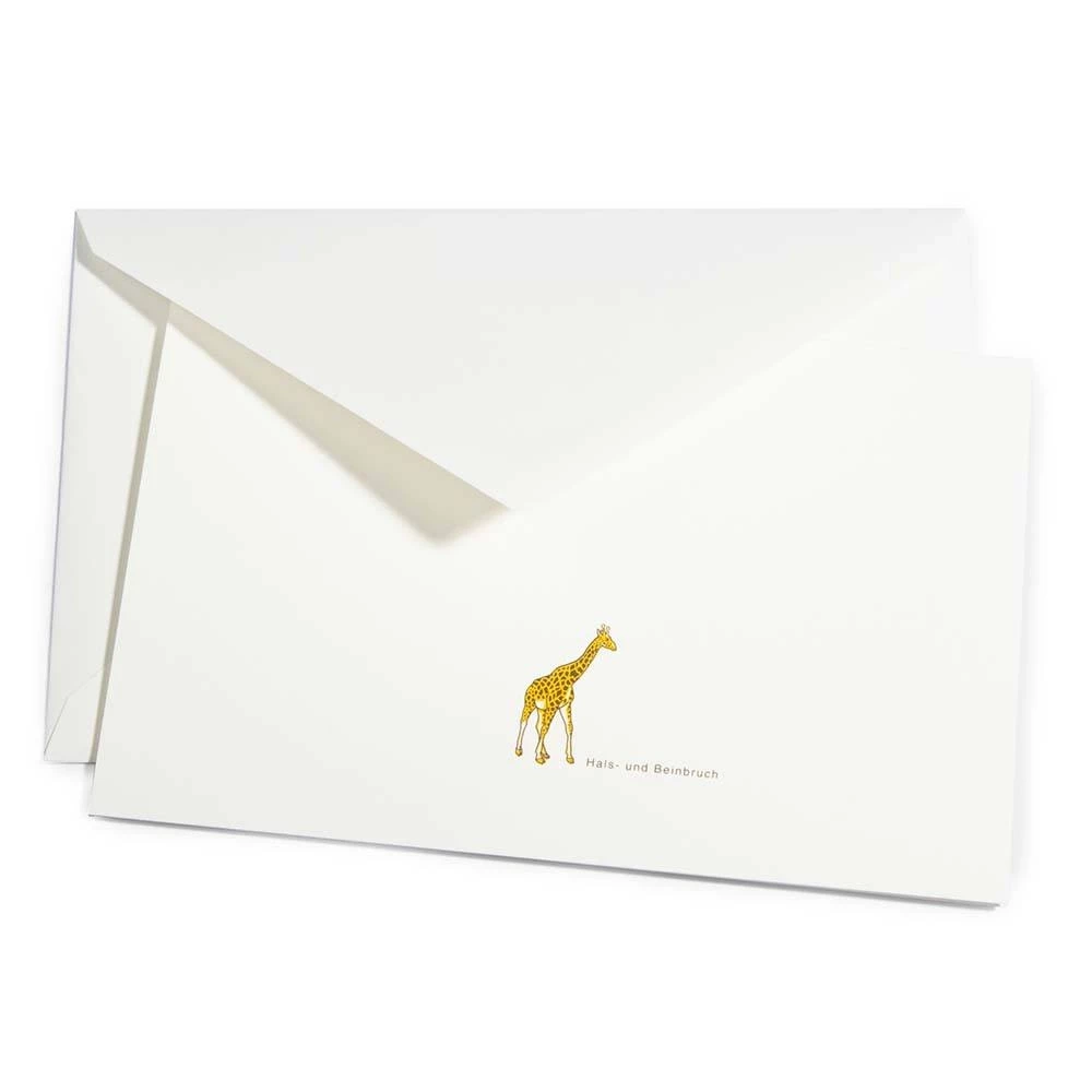 Grußkarte Giraffe Halsund Beinbruch
