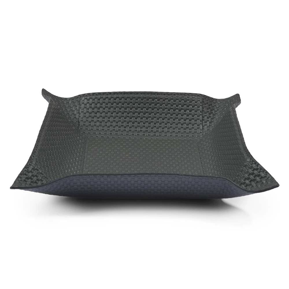 leder_taschenleerer_quadratisch_flechtoptik_12 Leder Taschenleerer Quadratisch Dunkelgrau