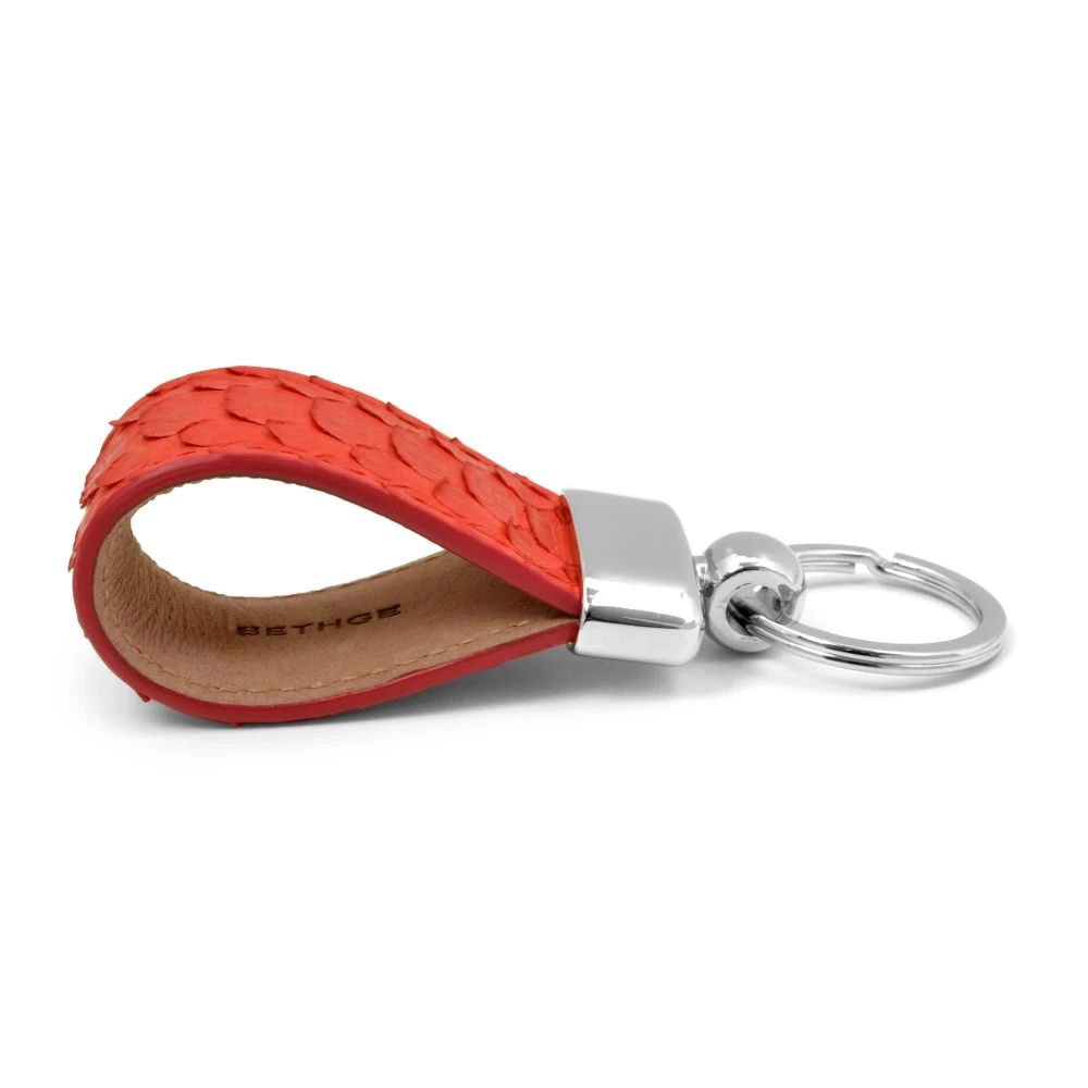 Schlüsselanhänger Python Leder Rot