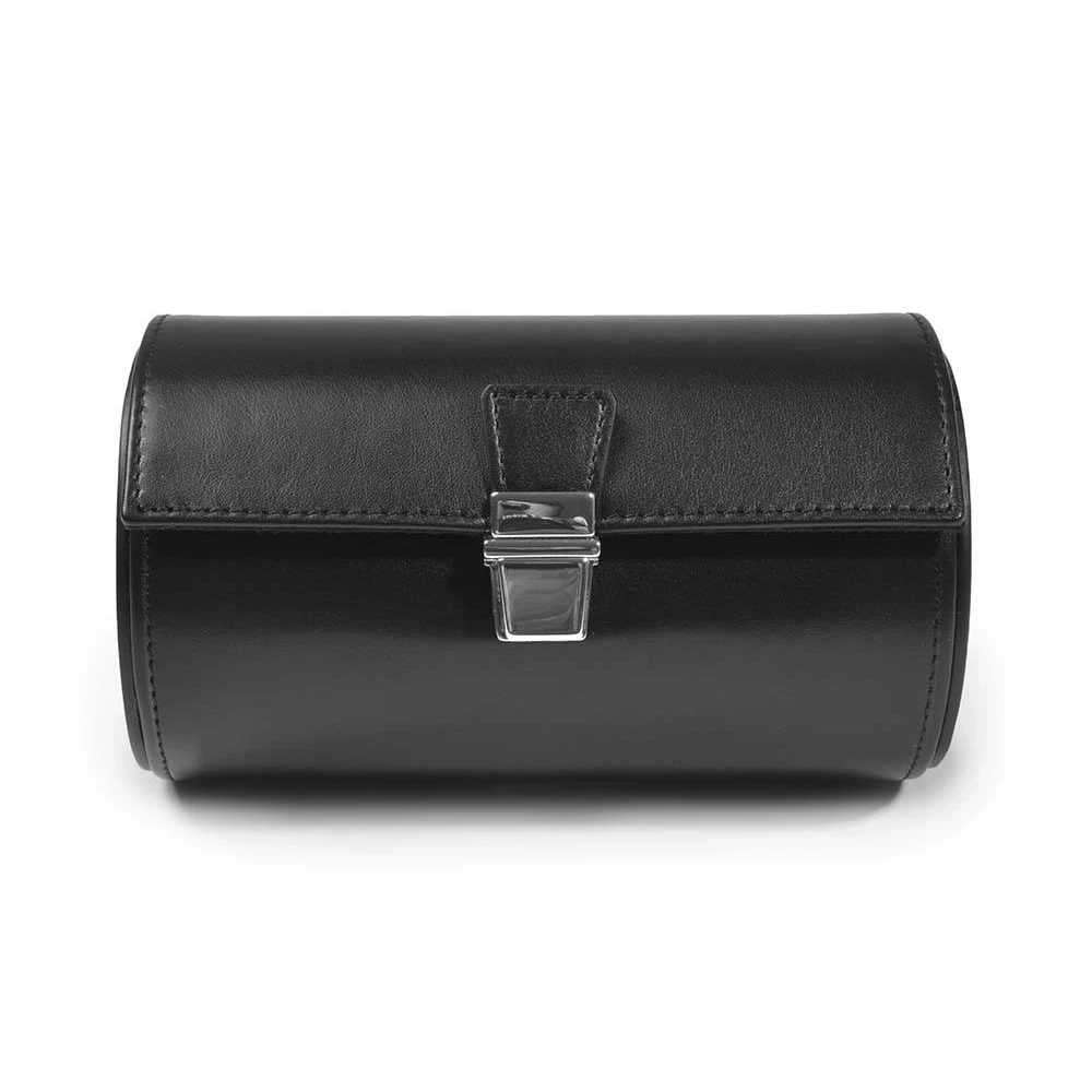 Uhrenrolle für 2 Uhren Nappa Leder Schwarz