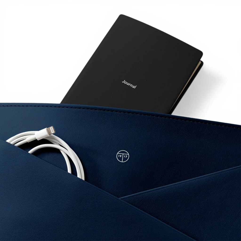 Treuleben Laptoptasche Leder Mitternachtsblau