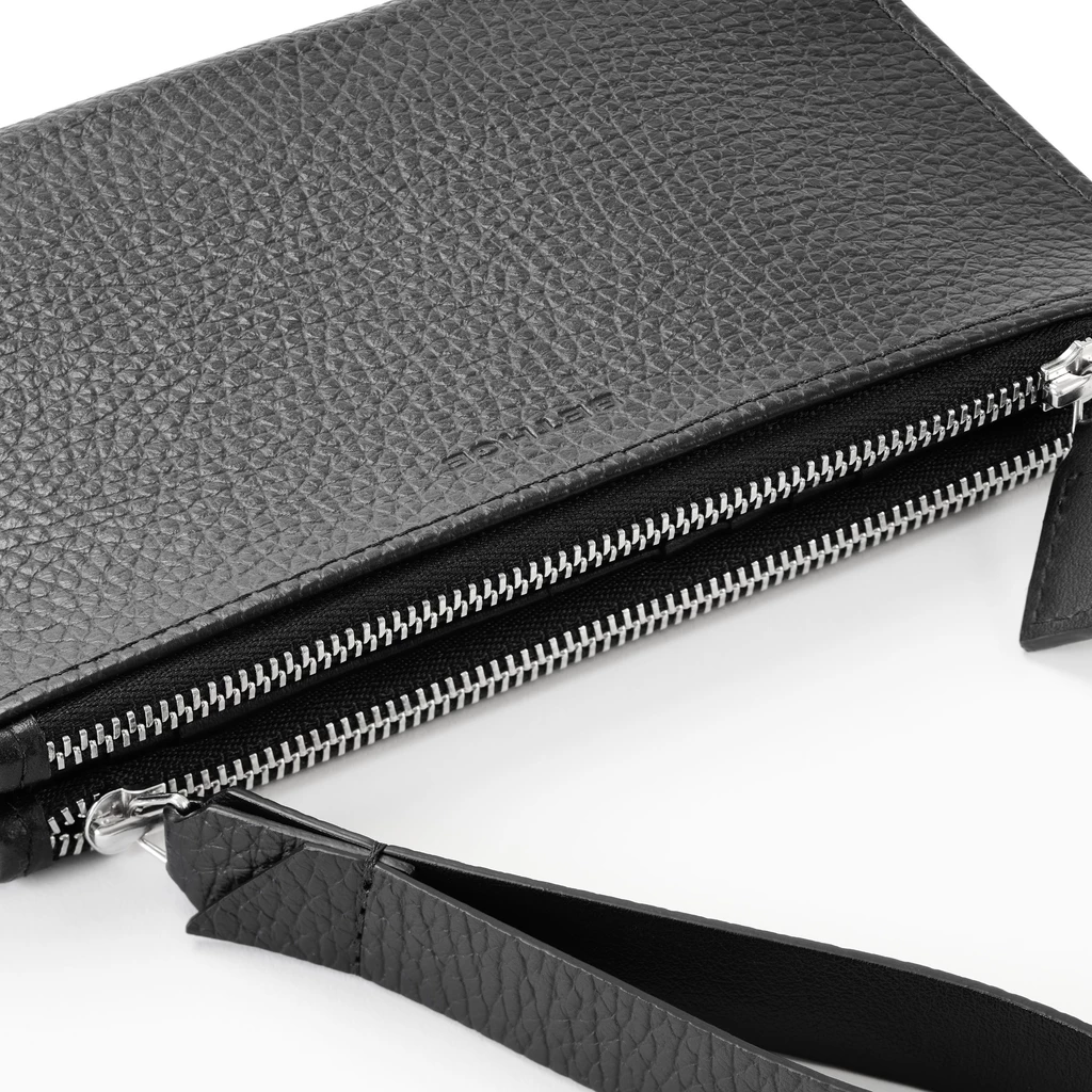 Bethge Portemonnaie Doppel-Zip Adri Leder Schwarz
