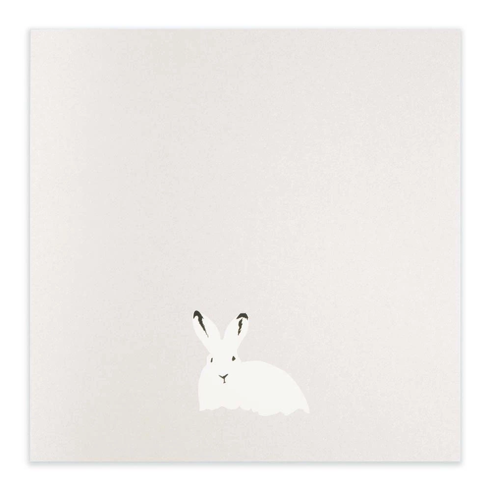 Weihnachtskarte Schneehase Perlmutt