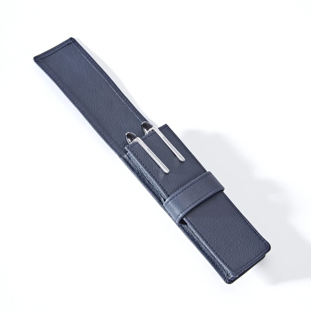 Stifteetui 2er Kollektion 1977 Leder Blau