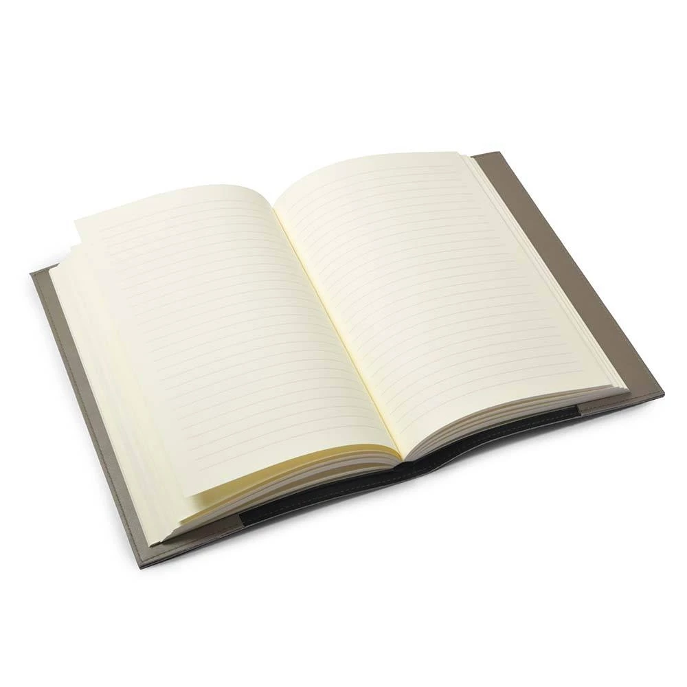 Buchhülle für DIN A5 Bücher Glattleder Taupe