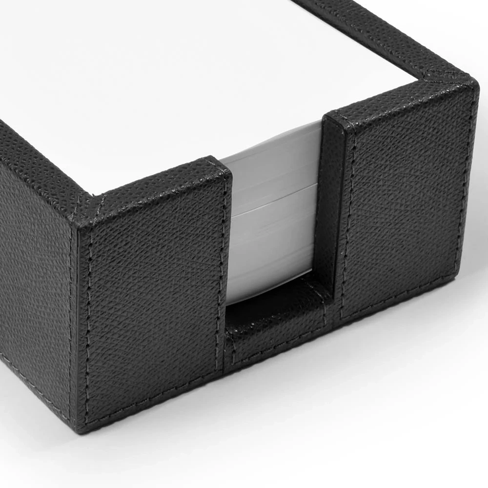 Notizzettelbox Quadratisch Leder Dunkelgrau