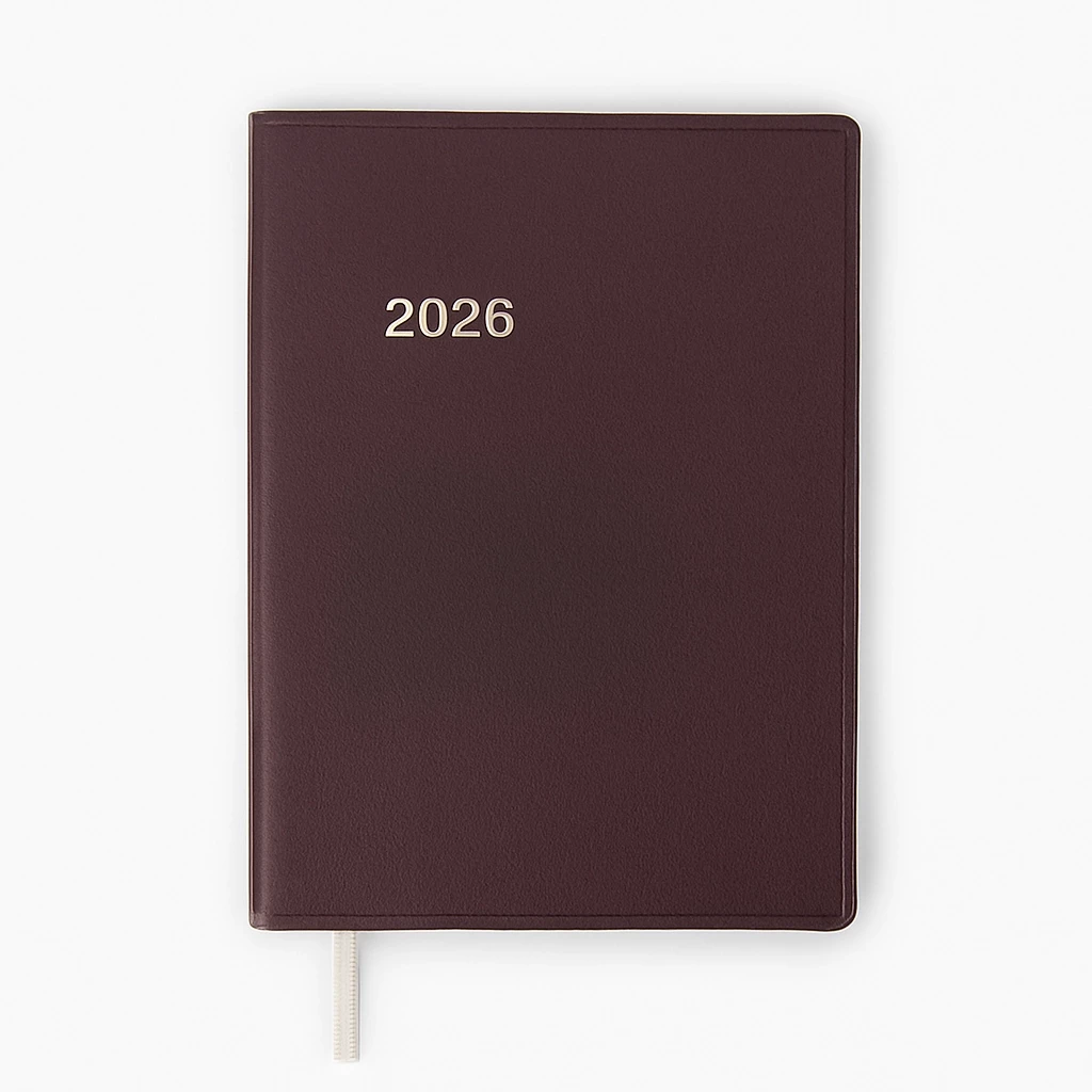 Ausgabe 16 Wochenkalender 2026 TeBeskin Kunstleder bordeaux