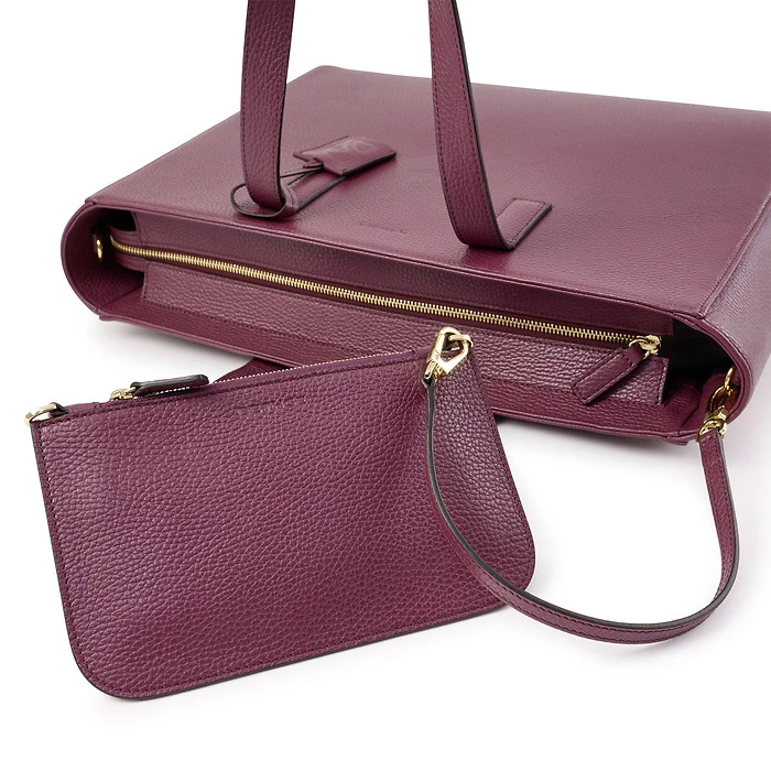 Business Shopper Leder Aubergine