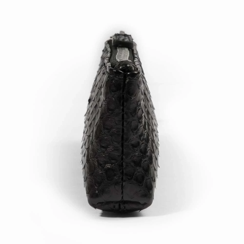 Federmappe Python Leder Schwarz