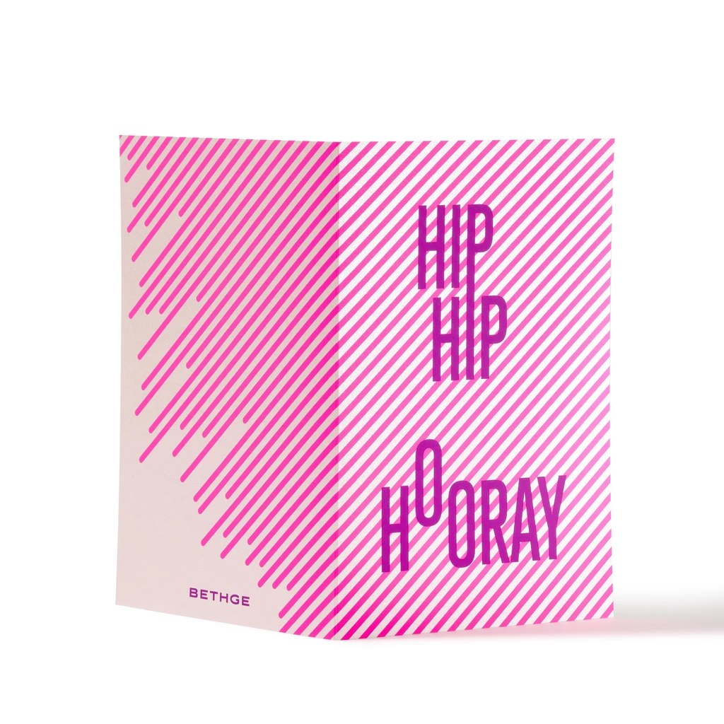 Grußkarte "Hip Hip Hooray" Lines