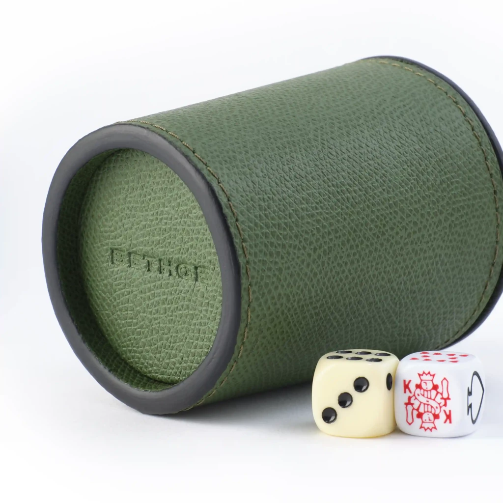 Würfelbecher Leder Loden