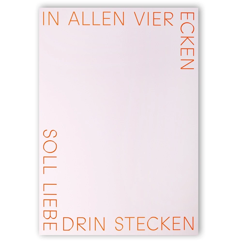 Grußkarte In allen vier Ecken Klappkarte Orange A4