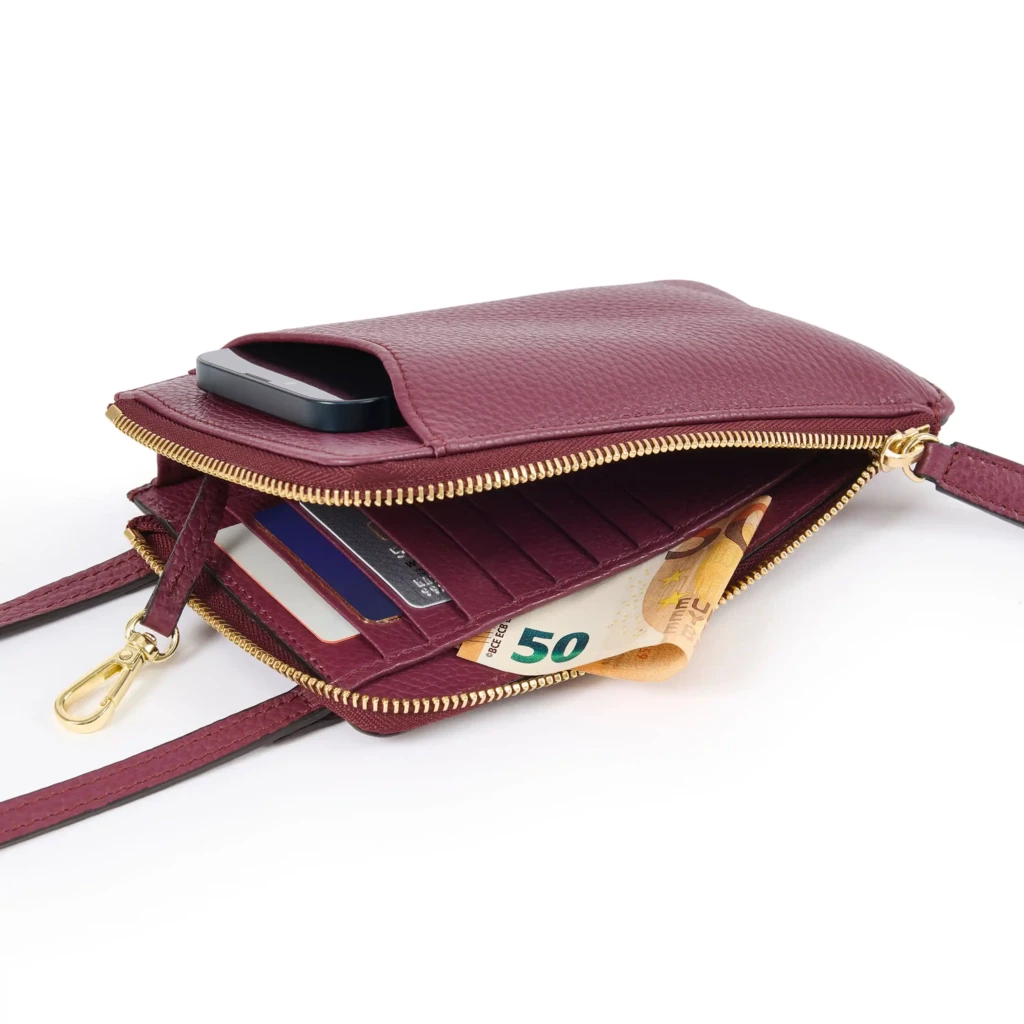 Crossbody Tasche Adri Leder Aubergine