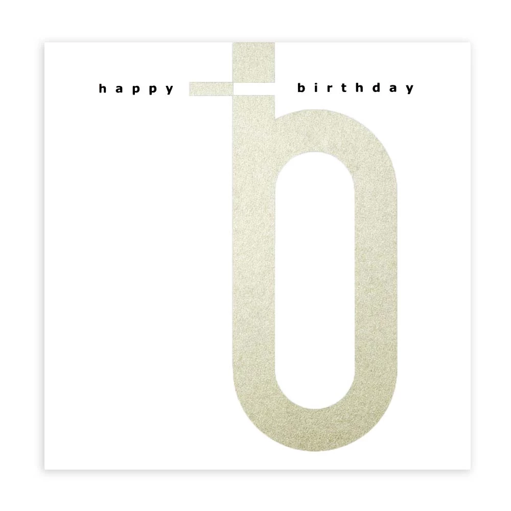 Geburtstagskarte Letter Happy Birthday Silber/Schwarz