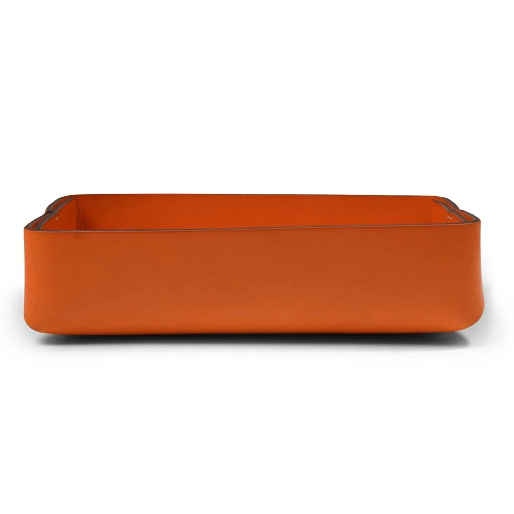 Stiftablage Stitch Breit Leder Orange