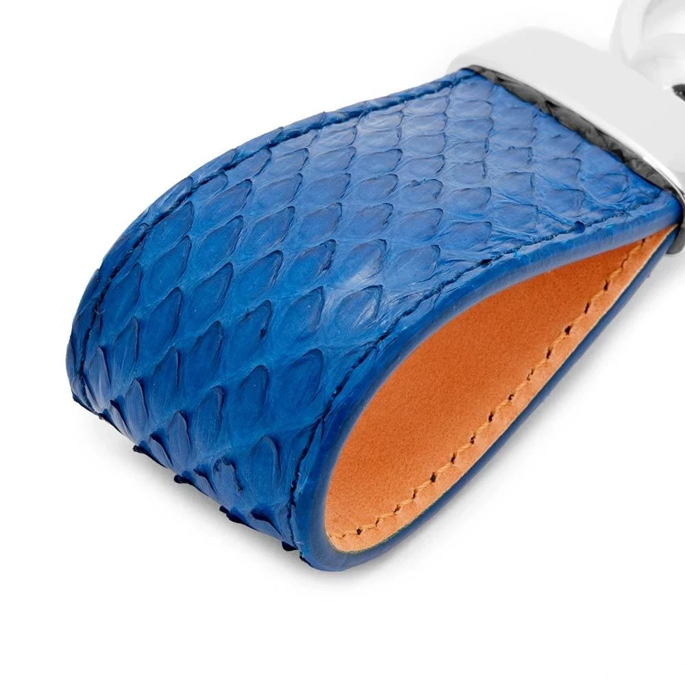 Schlüsselanhänger Python Leder Blau