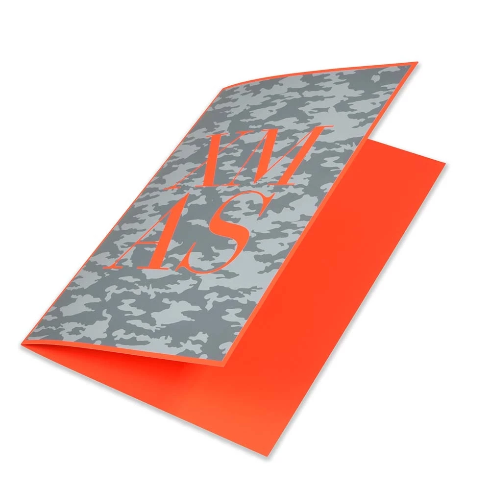 Weihnachtskarte X-Mas Camouflage Klappkarte