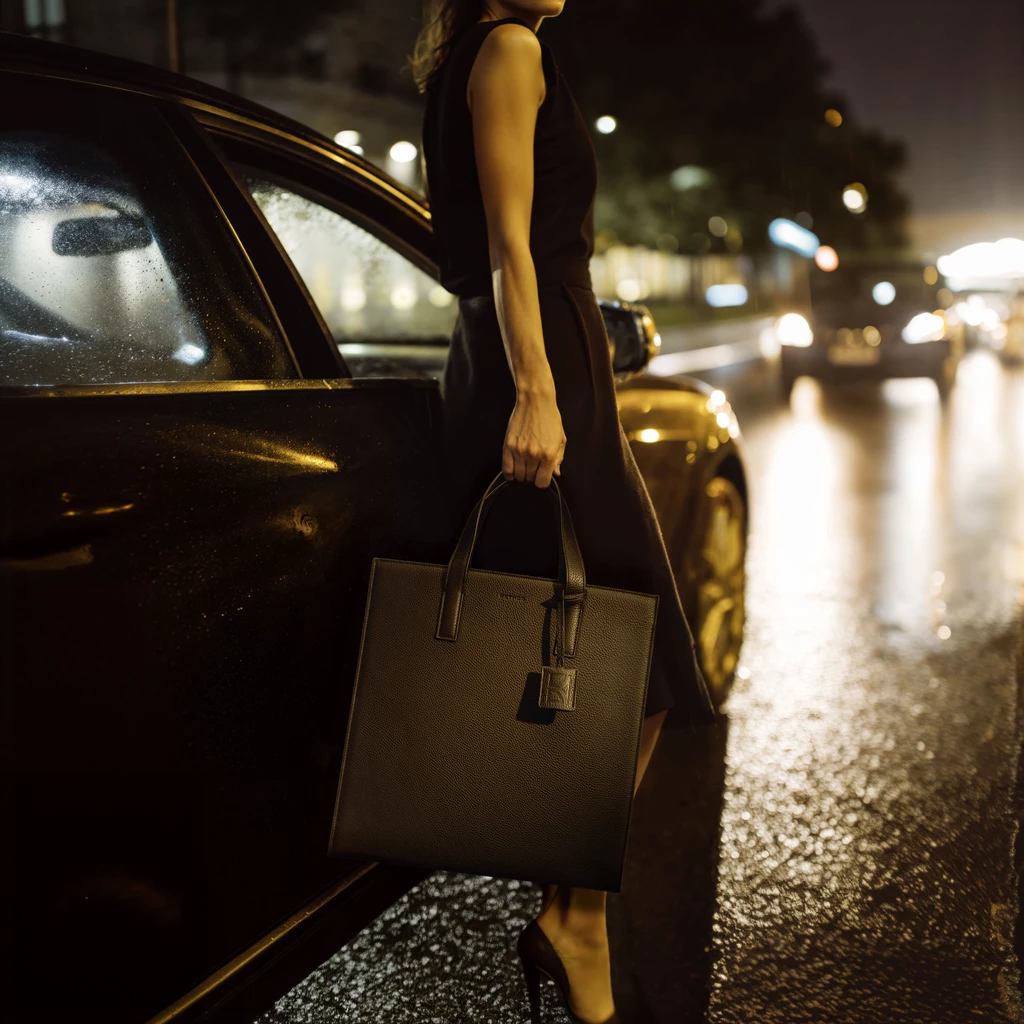 Business Tote Bag Leder Taupe