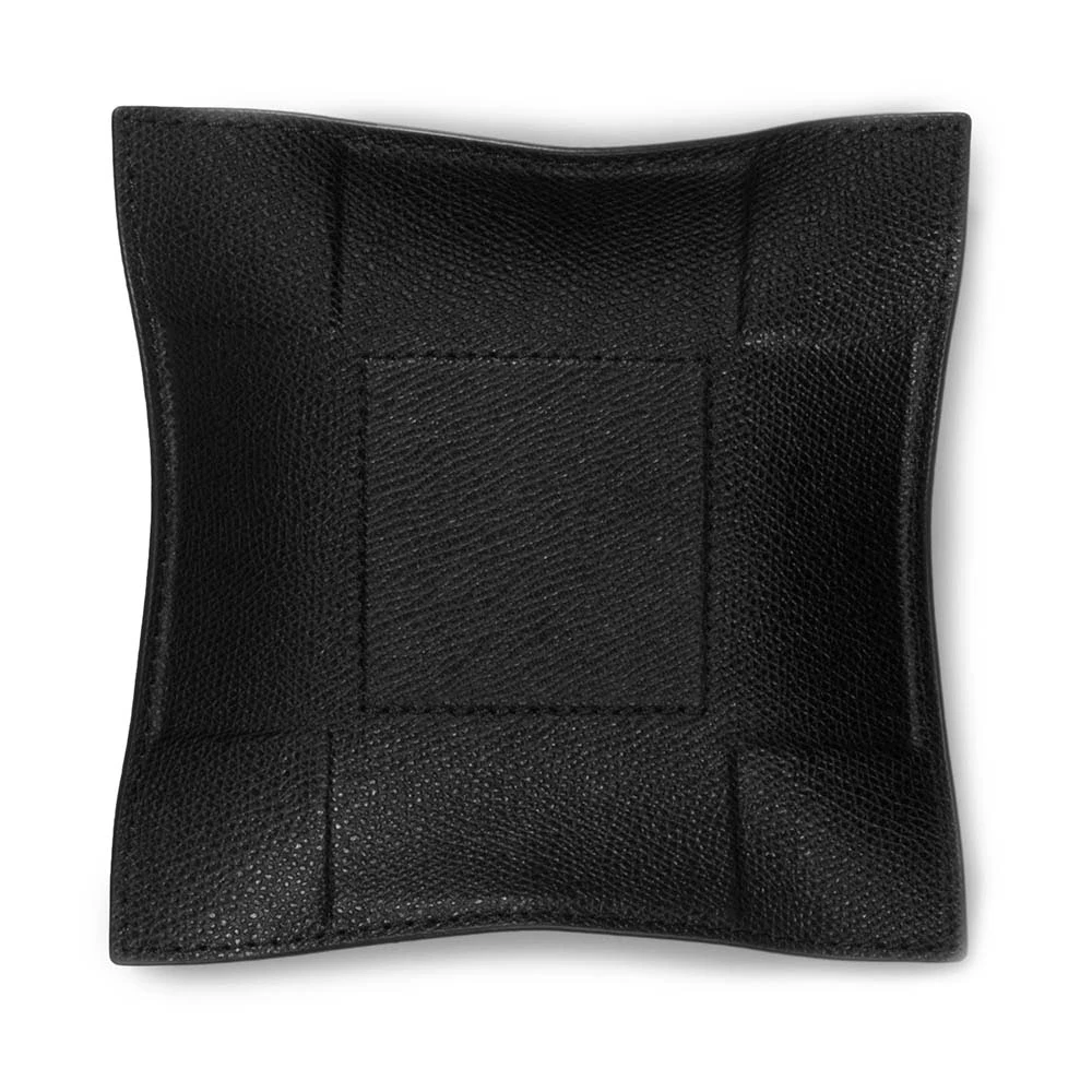 Taschenleerer Quadratisch Leder Schwarz