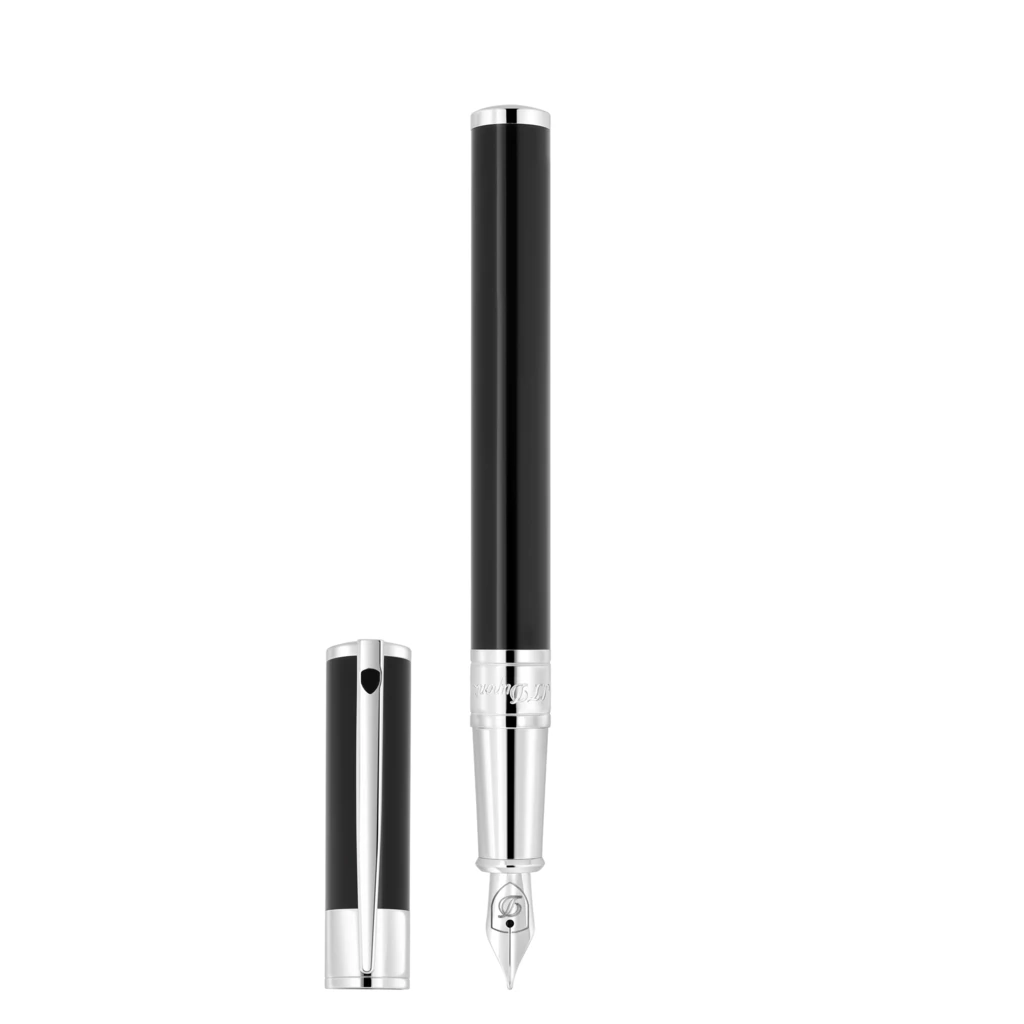 S.T. Dupont Füllfederhalter D-Inital Schwarz/Chrom