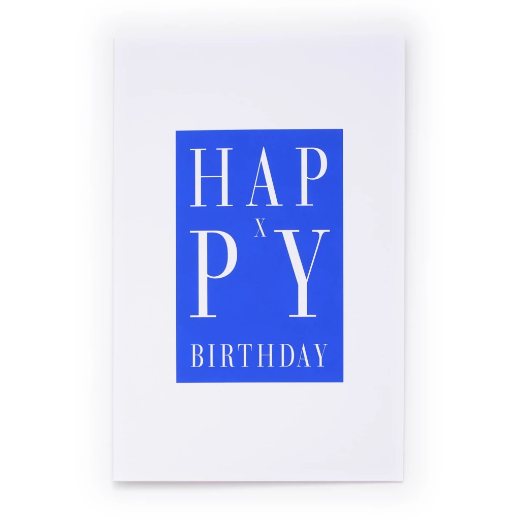 Geburtstagskarte Happy Birthday Blau Diplomat