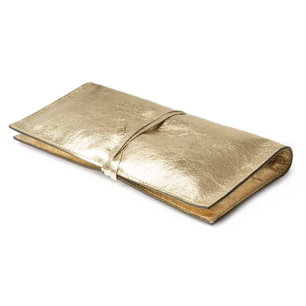 Pochette mit Band Leder Gold