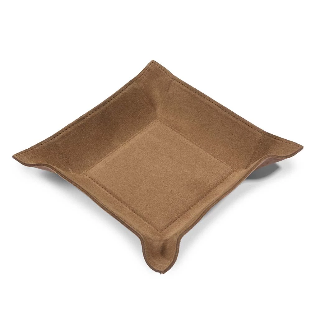 Taschenleerer Quadratisch Wildleder Nussbraun