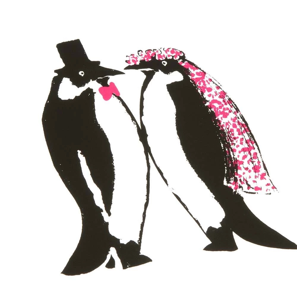 Grußkarte Hochzeits-Pinguine