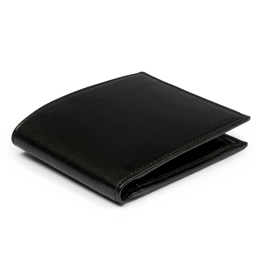 Leder Portemonnaie mit Münzfach Schwarz