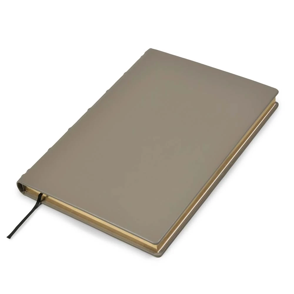 Gästebuch A4 mit Goldschnitt Leder Taupe
