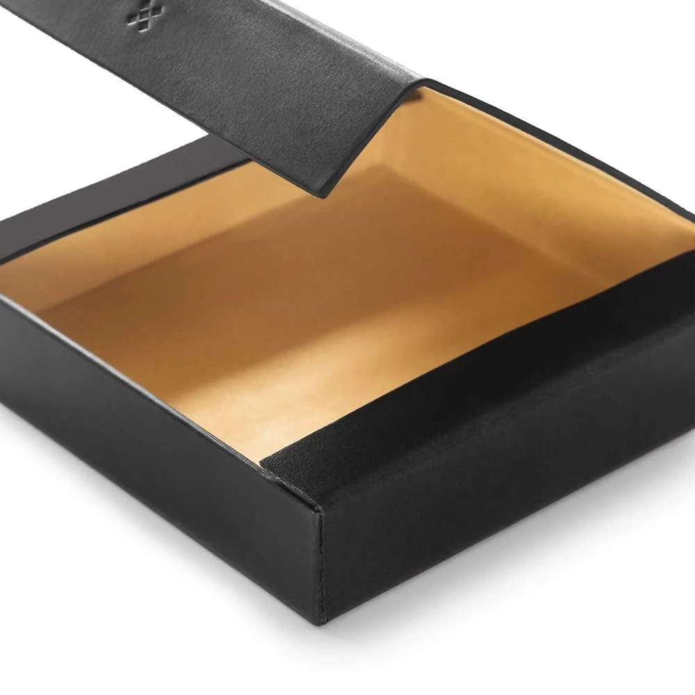LEGENDÄR Etui quadratisch "ETWEE Square" Leder Schwarz