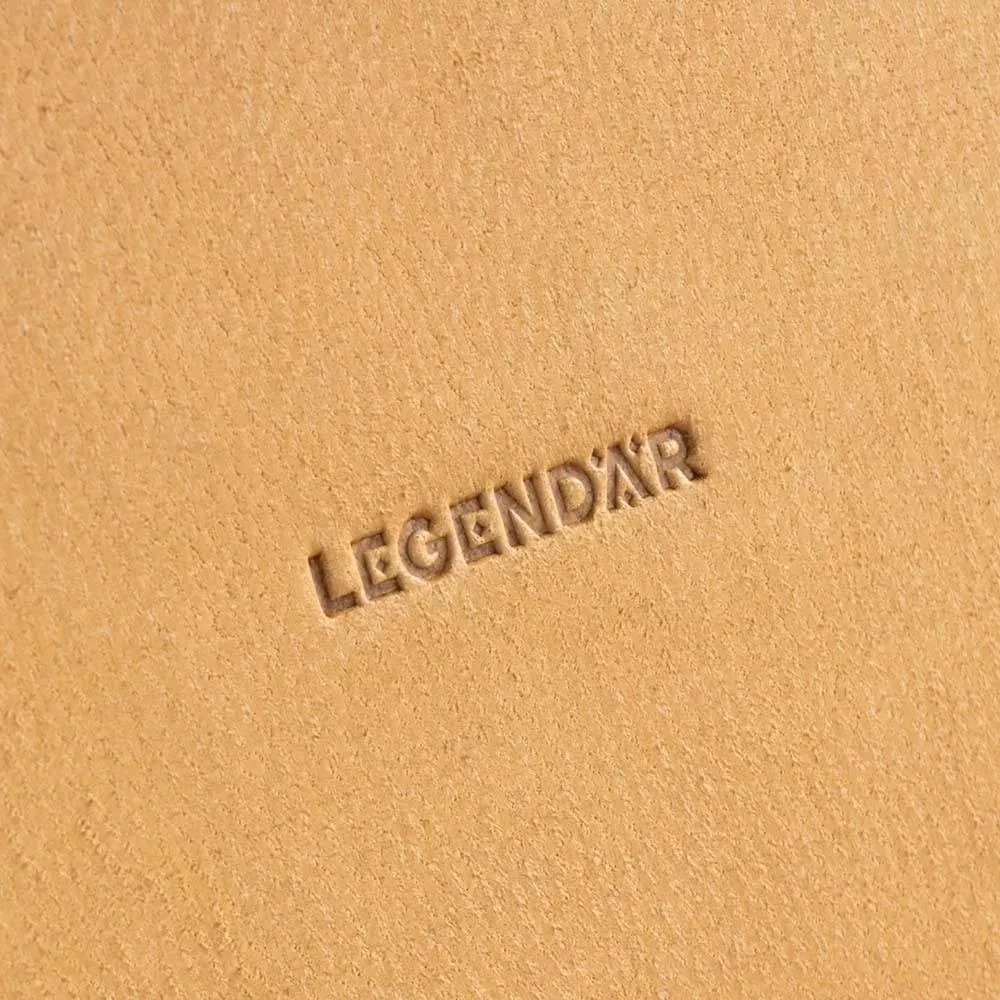 LEGENDÄR Etui quadratisch "ETWEE Square" Leder Hellbraun