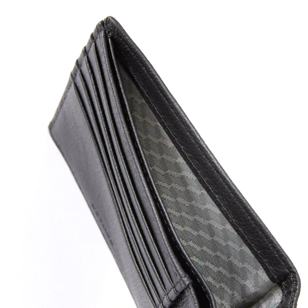Portemonnaie für Karten Leder Schwarz