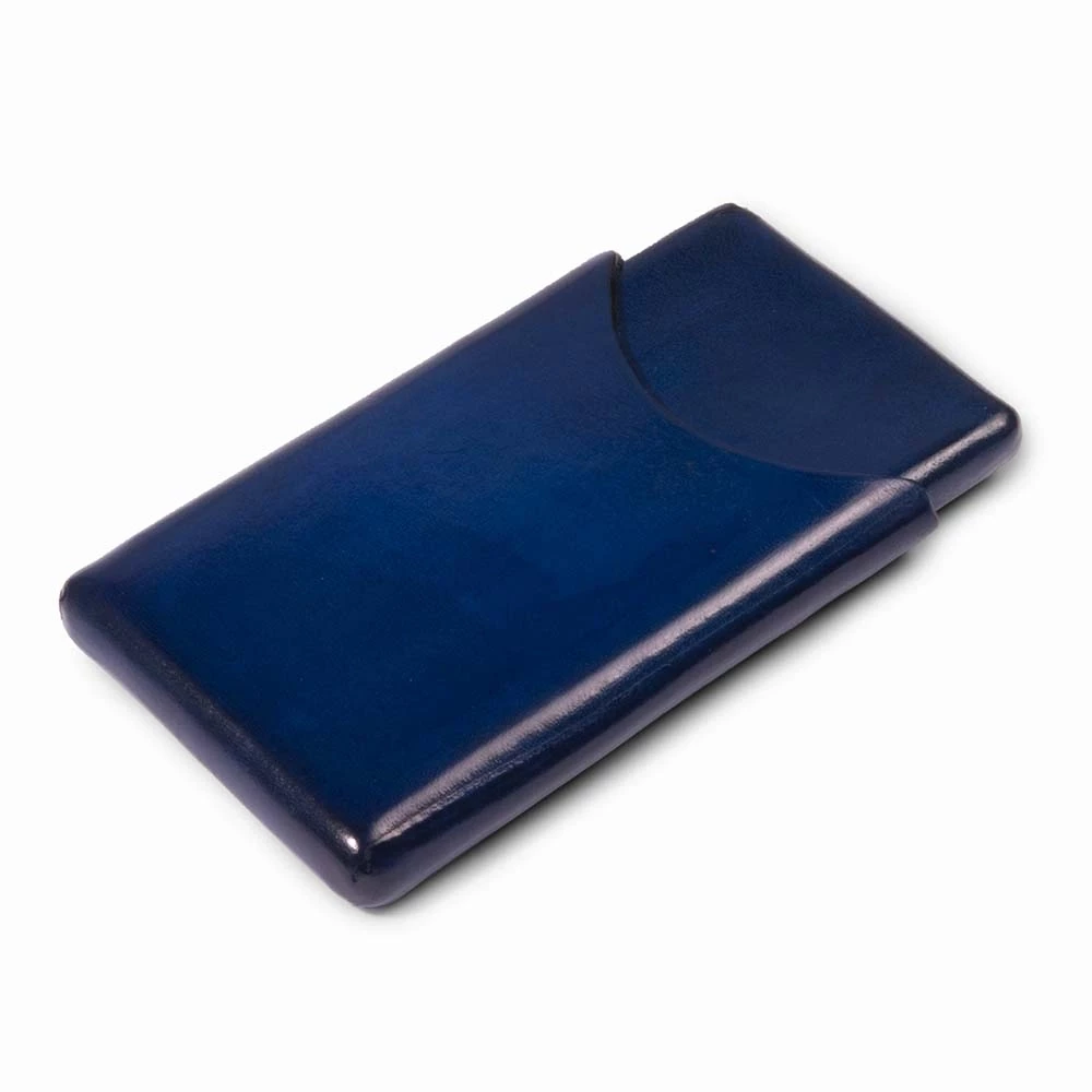 Visitenkartenbox Leder Dunkelblau