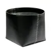 Leder Papierkorb - H 30 cm, D 38 cm in Schwarz