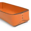 Leder Stiftablage Stitch Schmal Orange - 4