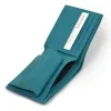 Leder Portemonnaie mit Münzfach Türkis - 3