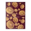Geschenkpapier Blume Birthday Gold/Aubergine – 3 Bögen