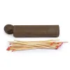 Streichholzetui, Match Box, Leder Suede, Nuss - 3