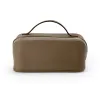 Leder Kosmetiktasche Adri in Taupe - 3