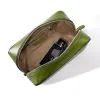 Leder Kulturtasche Porto Cervo in Olive - 3