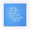 Grußkarte Geburtstag Kalligrafie Metallic Blau